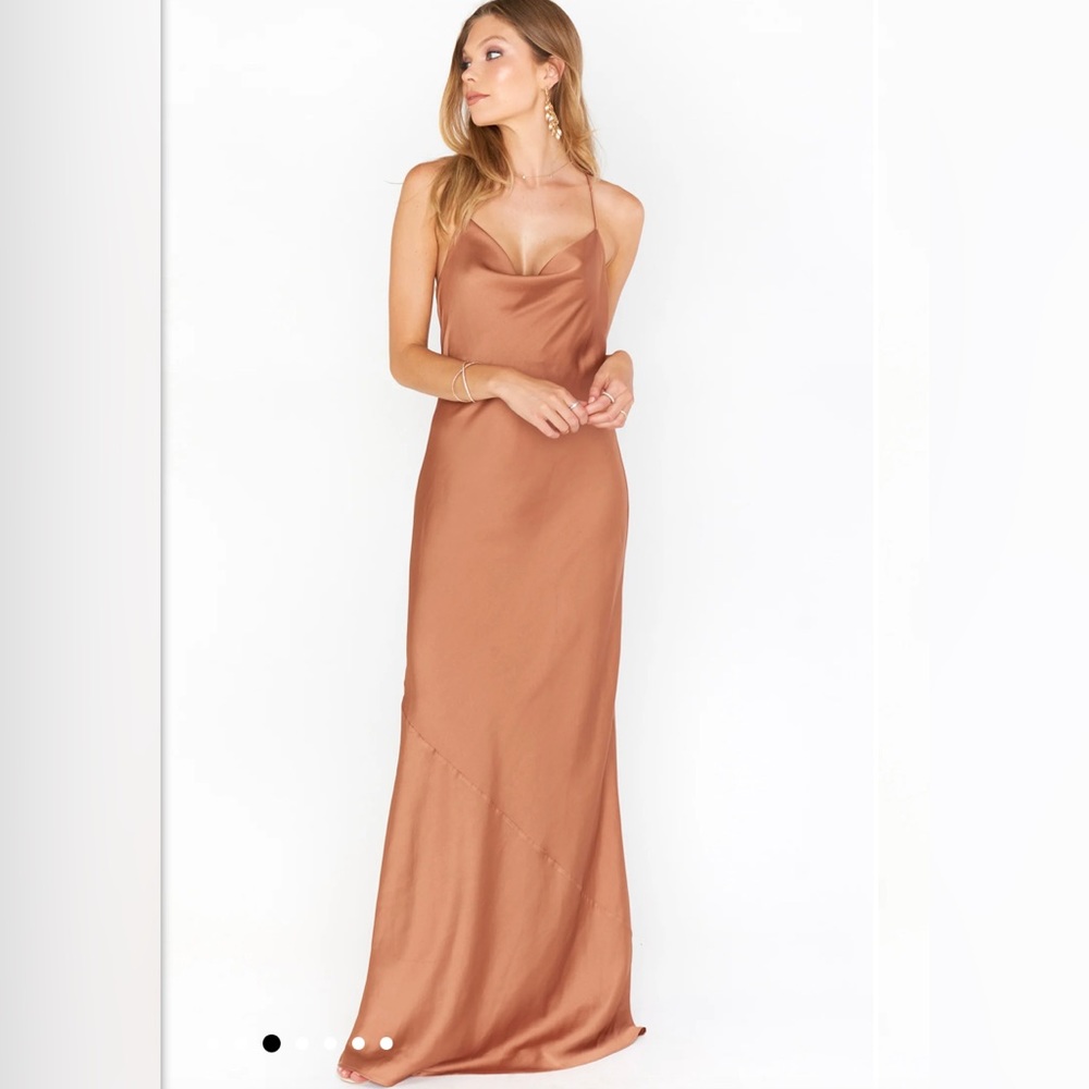 Show Me Your Mumu Tuscany Maxi Slip Dress ~ Copper Luxe Satin